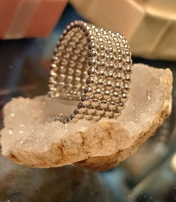925 Sterling Silver Rhodium Ring Multistrand
