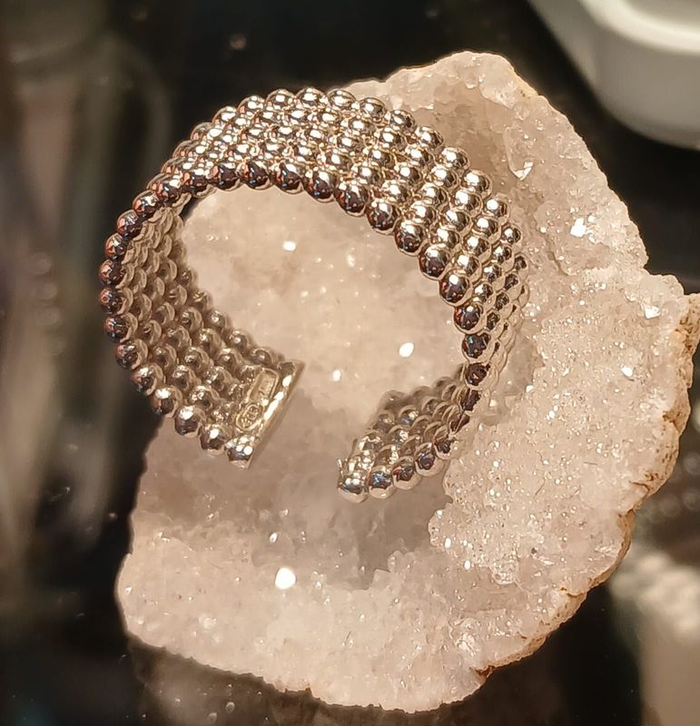 925 Sterling Silver Rhodium Ring Multistrand