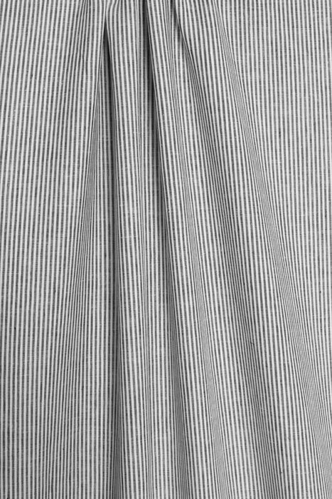 Linen Railroad Stripe - Grey & White Linen Railroad Stripe - Grey & White