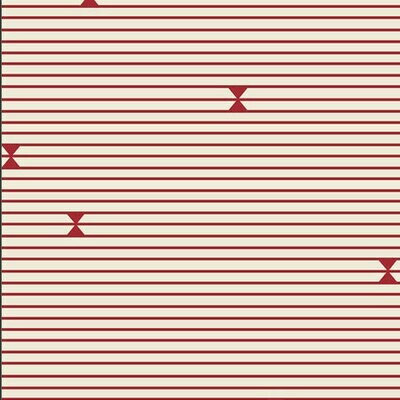 Jersey Knit Cotton - Dark Red Stripe on Cream - END CUT 36-720-10C