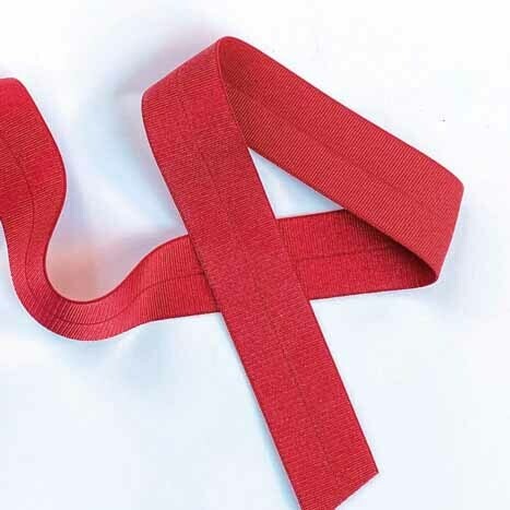 1" Foldover Elastic - Cherry Red, Yards:: 1