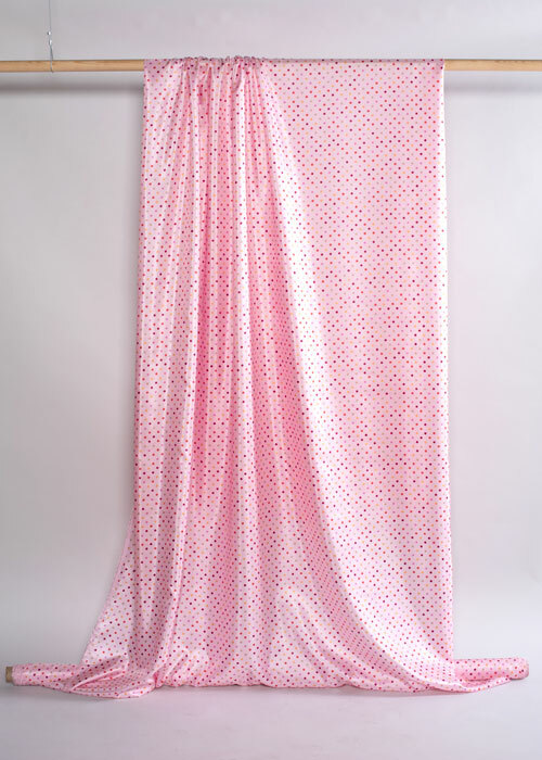 Acetate Lining - Bubblegum Pink Polka Dot Acetate Lining - Bubblegum Pink Polka Dot