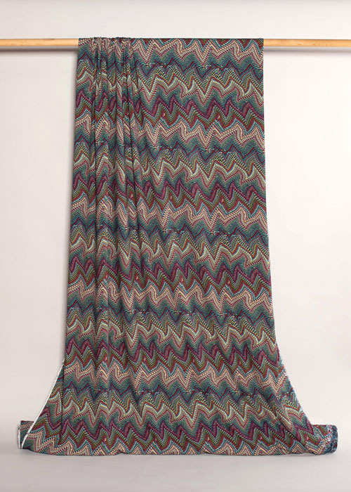 Viscose Crepe - Marine Blue Multicolored Viscose Crepe - Marine Blue Multicolored