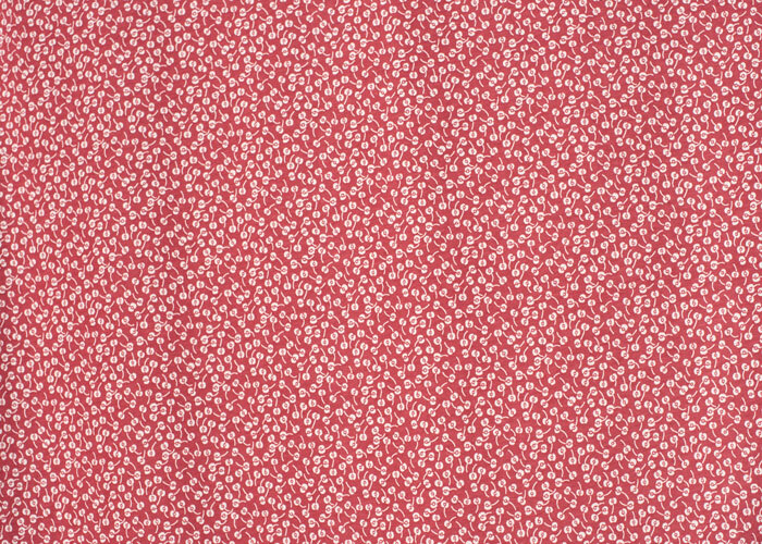 Jersey Knit - Brick Red and Ivory Cherry Print