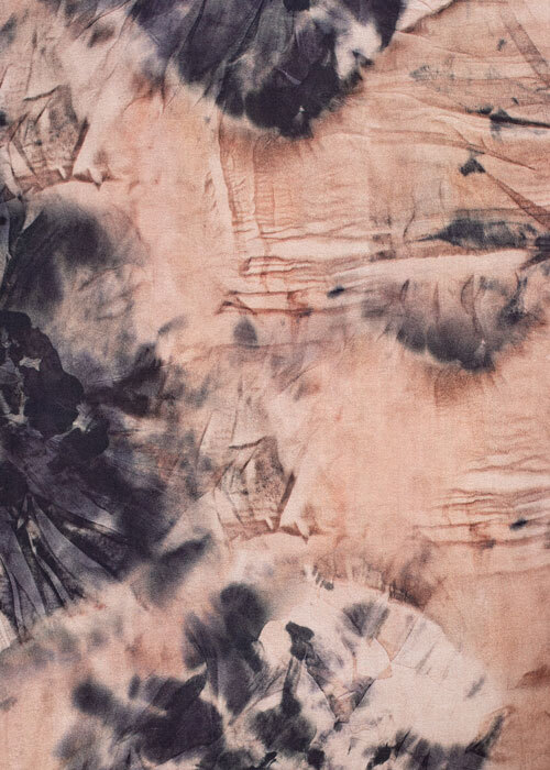 Viscose Crepe - Natural & Black Tie Dye Viscose Crepe - Natural & Black Tie Dye