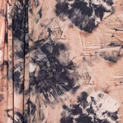 Viscose Crepe - Natural & Black Tie Dye 5-1121-18