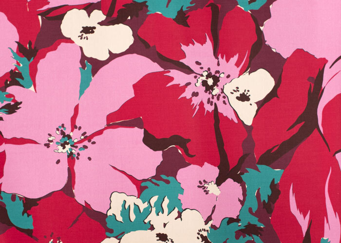 Cotton - Eggplant, Candy Pink, Lipstick Red, & Teal - 3 1/2 YARD Cotton - Eggplant, Candy Pink, Lipstick Red, & Teal - 3 1/2 YARD