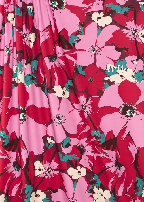 Cotton - Eggplant, Candy Pink, Lipstick Red, & Teal - 3 1/2 YARD Cotton - Eggplant, Candy Pink, Lipstick Red, & Teal - 3 1/2 YARD