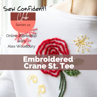 Embroidered Crane St. Tee Sew Confident! Online Workshop SC0422