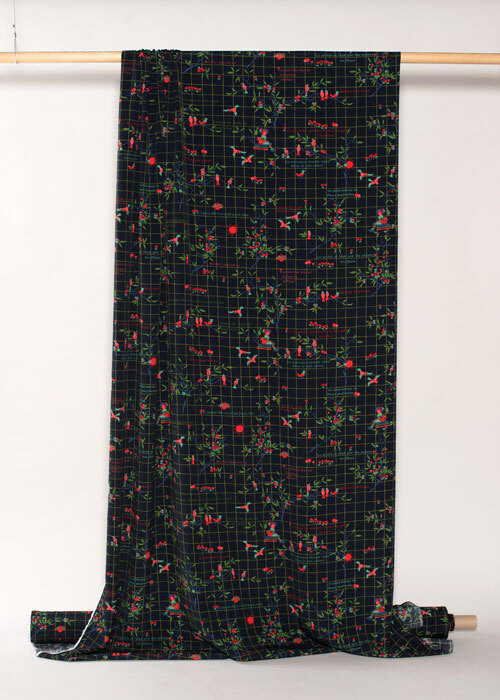 Viscose Crepe - Navy, Grass Green, True Red Viscose Crepe - Navy, Grass Green, True Red