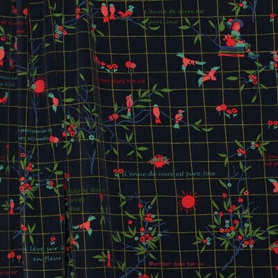 Viscose Crepe - Navy, Grass Green, True Red 5-322-14