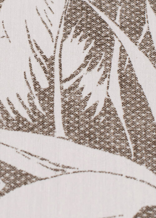 Stretch Cotton - Taupe & White Tropical Leaves Stretch Cotton - Taupe & White Tropical Leaves