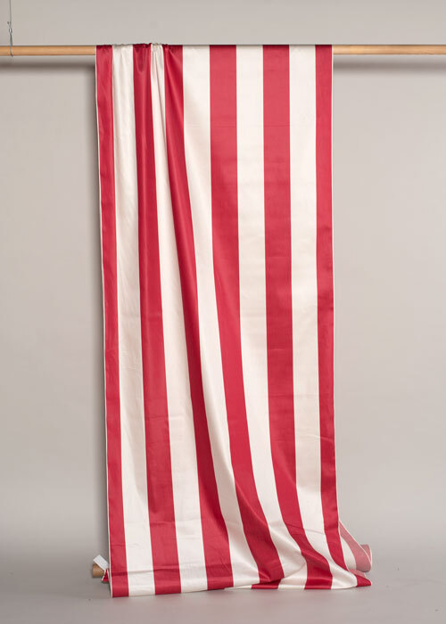 Cotton Sateen - Red & White Stripe Cotton Sateen - Red & White Stripe