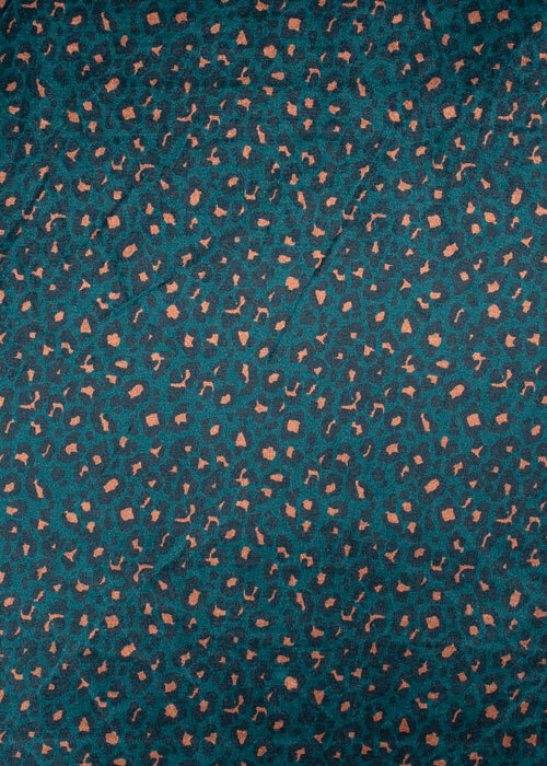 Poly Velour - Dark Teal Cheetah