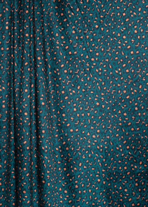 Poly Velour - Dark Teal Cheetah