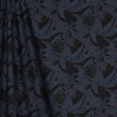 Cotton/Lycra - Slate Blue, Black, & Eggplant Tropical 5-123-8