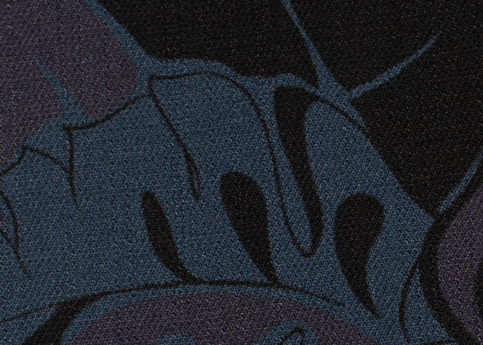 Cotton/Lycra - Slate Blue, Black, & Eggplant Tropical Cotton/Lycra - Slate Blue, Black, & Eggplant Tropical