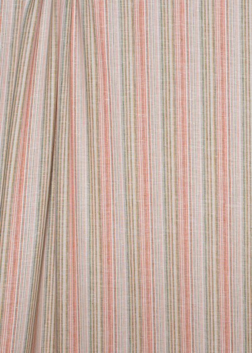 Linen - Green, Orange & White Stripe Linen - Green, Orange & White Stripe