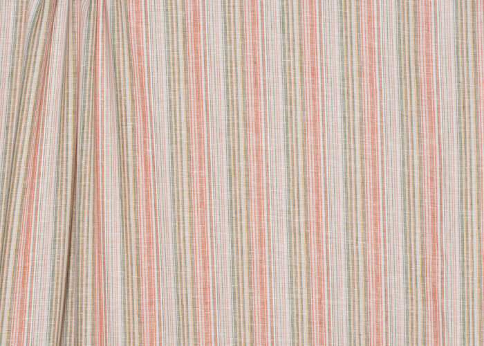 Linen - Green, Orange & White Stripe Linen - Green, Orange & White Stripe