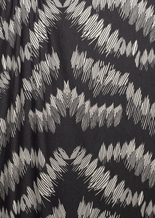 Printed Denim - Black & White Feather Printed Denim - Black & White Feather