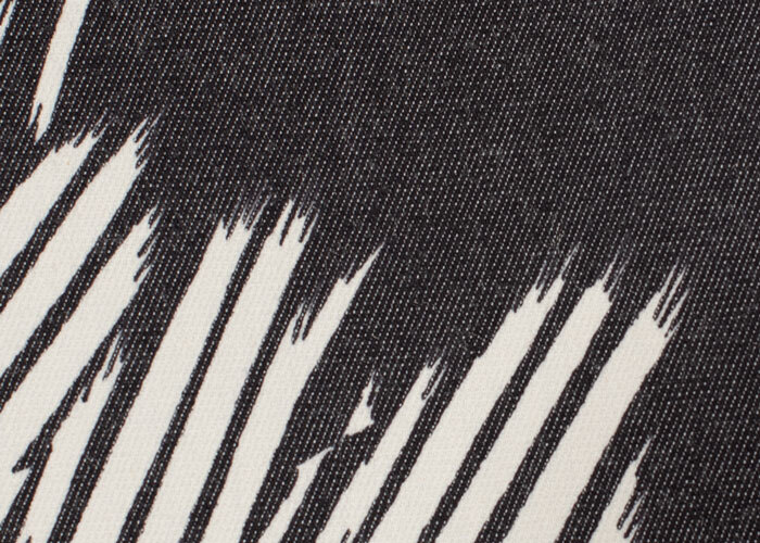 Printed Denim - Black & White Feather Printed Denim - Black & White Feather