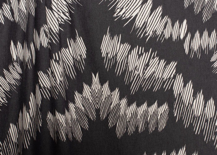 Printed Denim - Black & White Feather Printed Denim - Black & White Feather