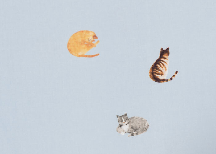 Cotton - Sky Blue Cats - END CUT Cotton - Sky Blue Cats - END CUT