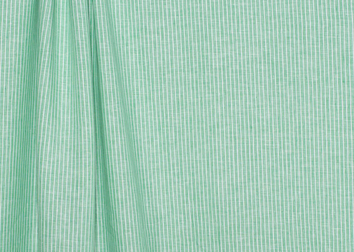 Linen - Green &amp; White Stripe