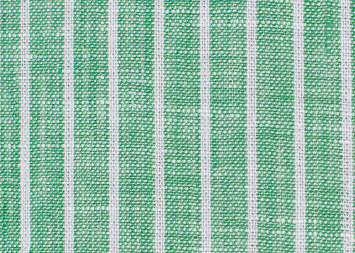 Linen - Green &amp; White Stripe