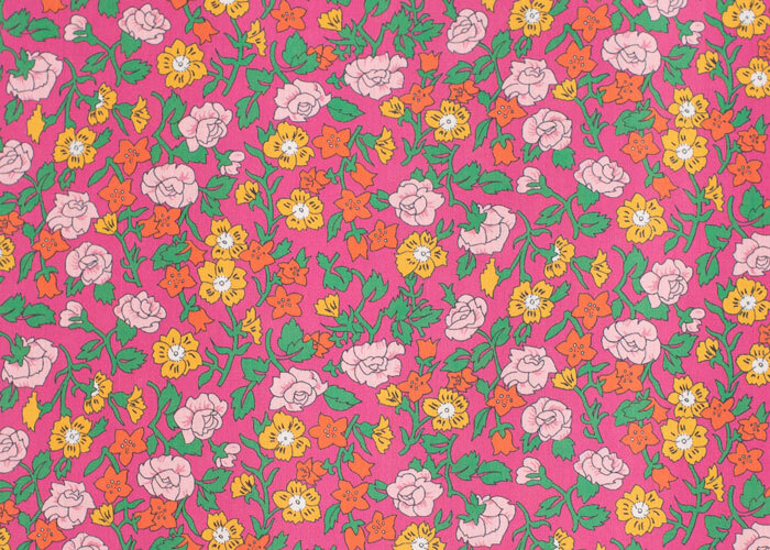 Tana Lawn™ Cotton - Pipkin Meadow - Floral on Bright Pink Tana Lawn™ Cotton - Pipkin Meadow - Floral on Bright Pink