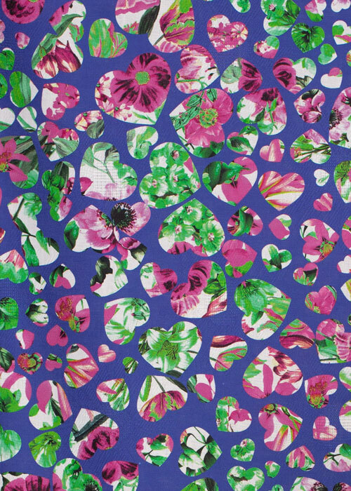 Cotton - Multi Heart Floral - END CUT Cotton - Multi Heart Floral - END CUT