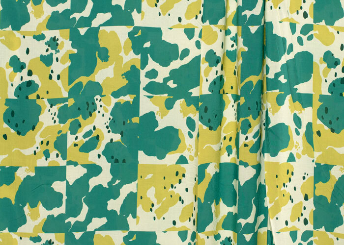 Viscose Challis - Teal & Chartreuse Viscose Challis - Teal & Chartreuse