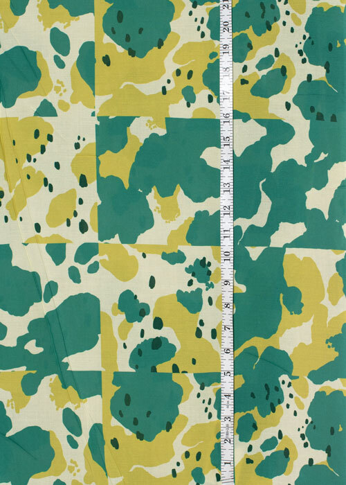 Viscose Challis - Teal & Chartreuse Viscose Challis - Teal & Chartreuse
