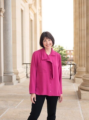 Draped Collar Florence Shirt Kit - Punch Pink SCKF-CP