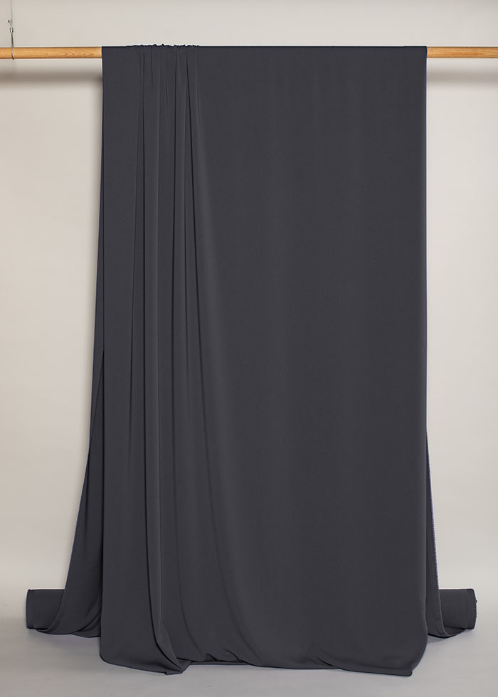 Matte Stretch Crepe - Charcoal Matte Stretch Crepe - Charcoal