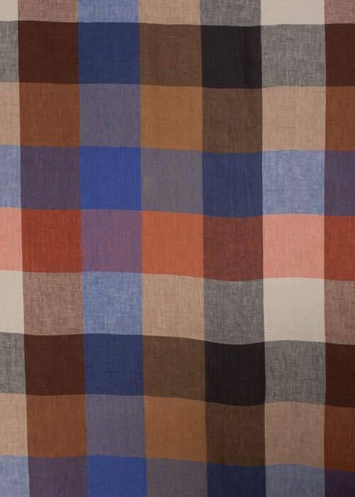 Linen - Blue & Chocolate Plaid Linen - Blue & Chocolate Plaid