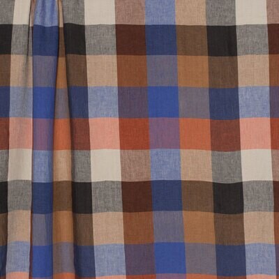 Linen - Blue & Chocolate Plaid 34-1023-1