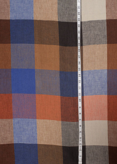 Linen - Blue & Chocolate Plaid Linen - Blue & Chocolate Plaid