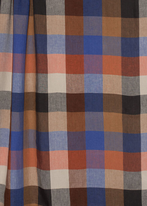 Linen - Blue & Chocolate Plaid Linen - Blue & Chocolate Plaid