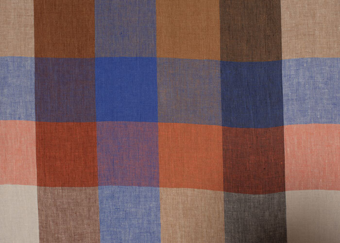 Linen - Blue & Chocolate Plaid Linen - Blue & Chocolate Plaid