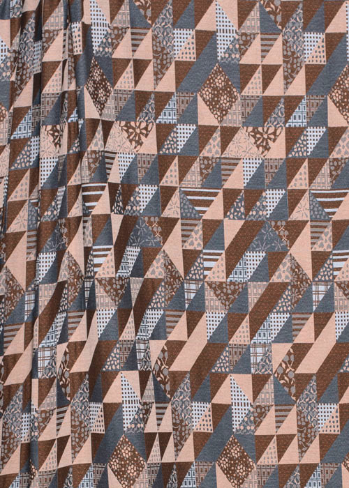 Jacquard - Taupe, Chocolate &amp; Slate Blue Patchwork