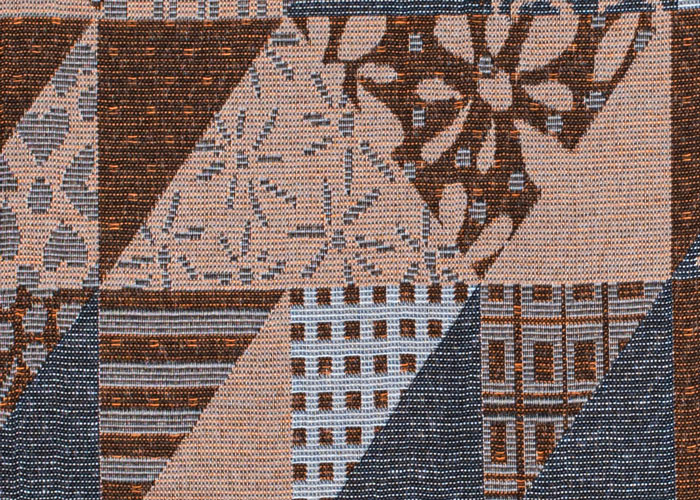 Jacquard - Taupe, Chocolate &amp; Slate Blue Patchwork