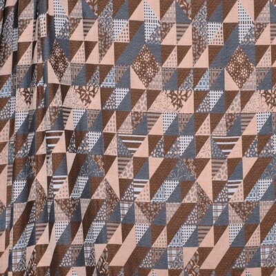 Jacquard - Taupe, Chocolate & Slate Blue Patchwork 5-923-6