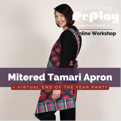 Mitered Tamari Apron + Sew Confident! End of the Year Party SC1223