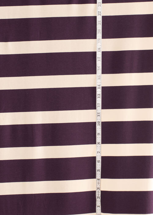 Sweatshirt Fleece - Purple & Cream Stripe - 2.75 yard cut Sweatshirt Fleece - Purple & Cream Stripe - 2.75 yard cut