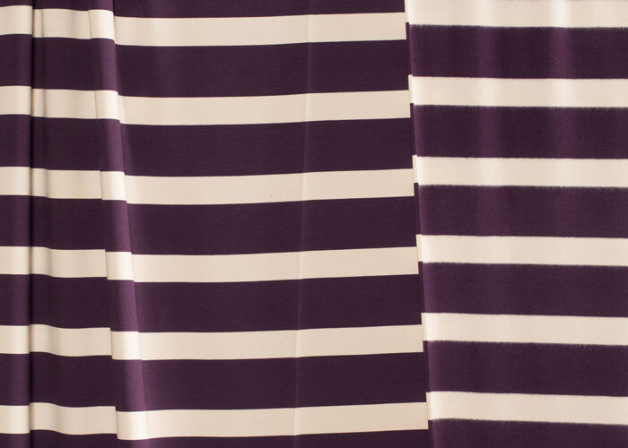Sweatshirt Fleece - Purple & Cream Stripe - 2.75 yard cut Sweatshirt Fleece - Purple & Cream Stripe - 2.75 yard cut