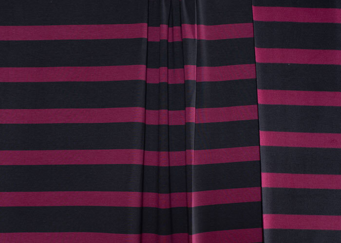 Sweatshirt Fleece - Navy & Cranberry Stripe Sweatshirt Fleece - Navy & Cranberry Stripe