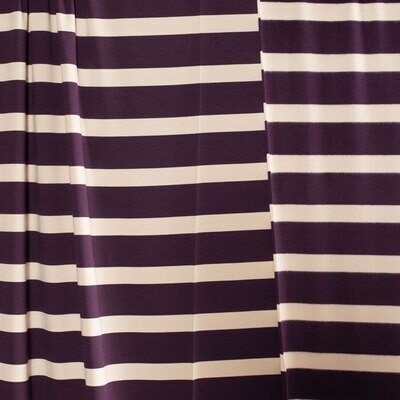 Sweatshirt Fleece - Purple & Cream Stripe - 2.75 yard cut 63-1023-10C