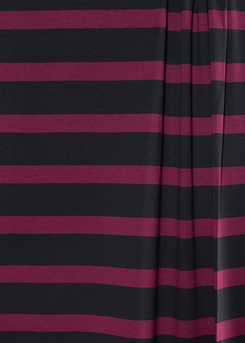 Sweatshirt Fleece - Navy & Cranberry Stripe Sweatshirt Fleece - Navy & Cranberry Stripe