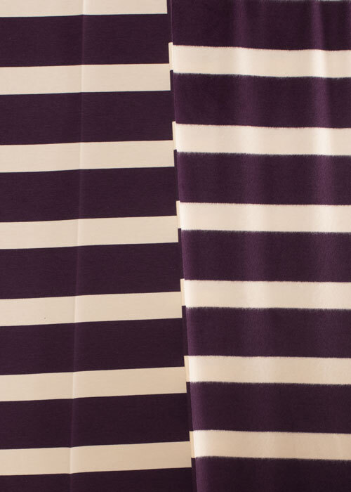 Sweatshirt Fleece - Purple & Cream Stripe - 2.75 yard cut Sweatshirt Fleece - Purple & Cream Stripe - 2.75 yard cut